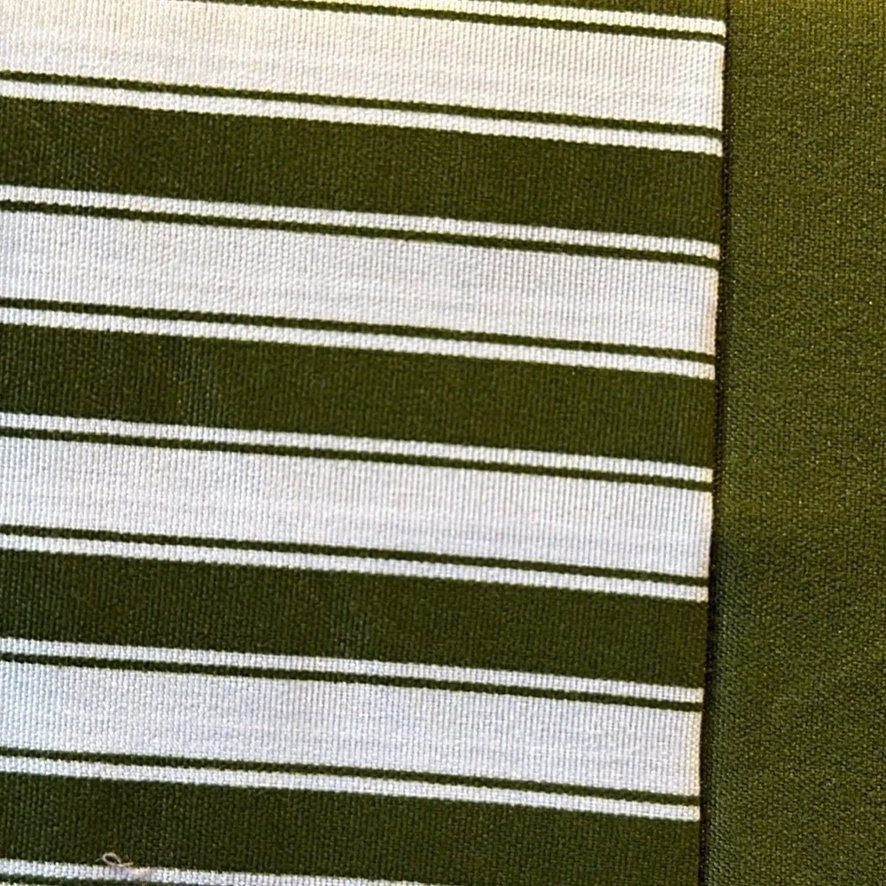 Traditional At Home 4 pc Twin Sheet Set Olive Green and white stripes. - Picture 3 of 8